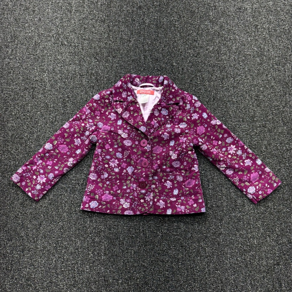 Gymboree Corduroy Floral Blazer Jacket Girls Size 4 Purple cottagecore